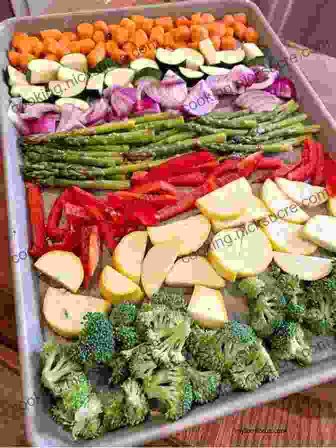 A Colorful Platter Of Roasted Vegetables, Bursting With Vitamins And Minerals. Ninja Air Fryer Cookbook 2024 UK: Tasty Quick Ninja Air Fryer Recipes Using European Measurements Ingredients