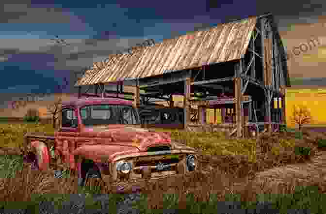 A Poster Featuring A Classic Americana Scene, With A Vintage Truck And A Weathered Barn Americana: Dispatches From The New Frontier